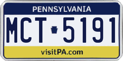 PA license plate MCT5191