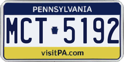 PA license plate MCT5192