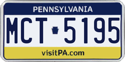 PA license plate MCT5195