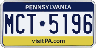 PA license plate MCT5196
