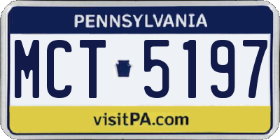 PA license plate MCT5197