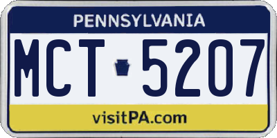 PA license plate MCT5207