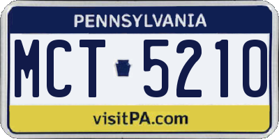 PA license plate MCT5210
