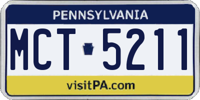 PA license plate MCT5211