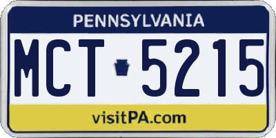 PA license plate MCT5215