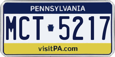 PA license plate MCT5217
