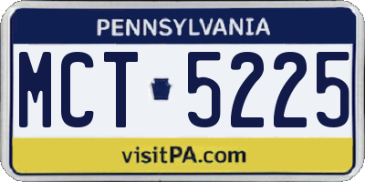 PA license plate MCT5225