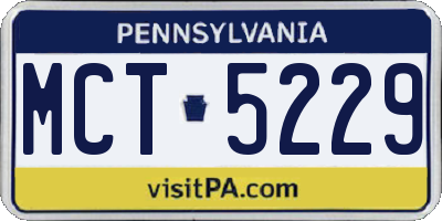 PA license plate MCT5229