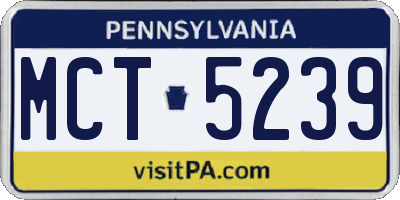 PA license plate MCT5239