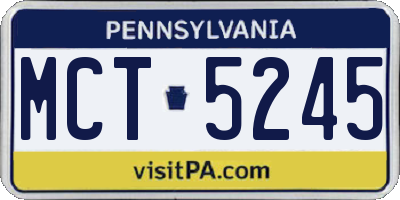 PA license plate MCT5245