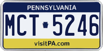 PA license plate MCT5246
