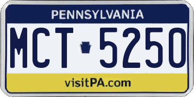 PA license plate MCT5250