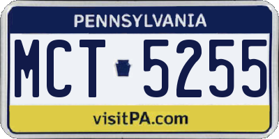 PA license plate MCT5255