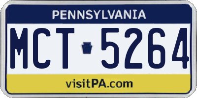 PA license plate MCT5264