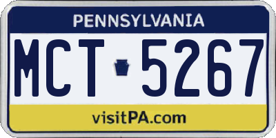 PA license plate MCT5267
