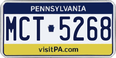 PA license plate MCT5268