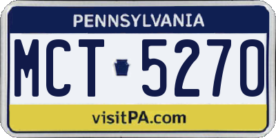 PA license plate MCT5270