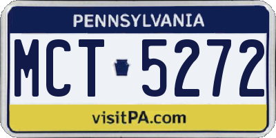 PA license plate MCT5272