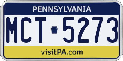 PA license plate MCT5273