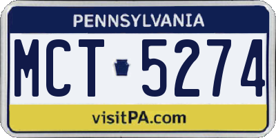 PA license plate MCT5274