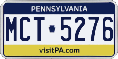 PA license plate MCT5276