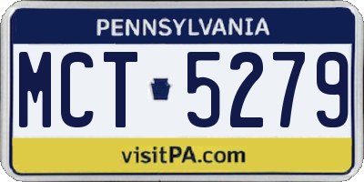 PA license plate MCT5279