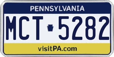 PA license plate MCT5282