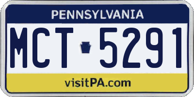 PA license plate MCT5291