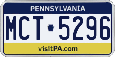 PA license plate MCT5296