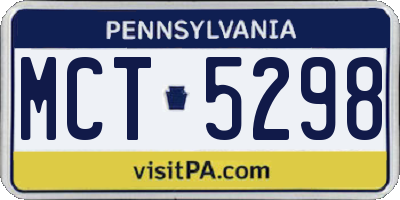 PA license plate MCT5298