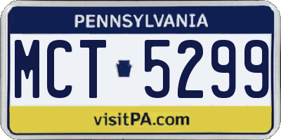 PA license plate MCT5299