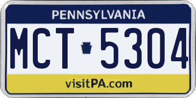 PA license plate MCT5304