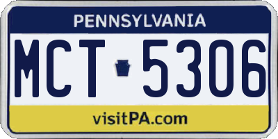 PA license plate MCT5306