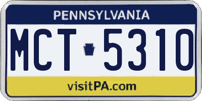 PA license plate MCT5310