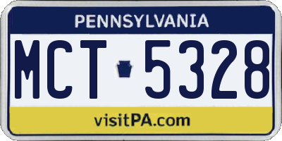 PA license plate MCT5328