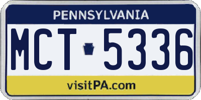 PA license plate MCT5336