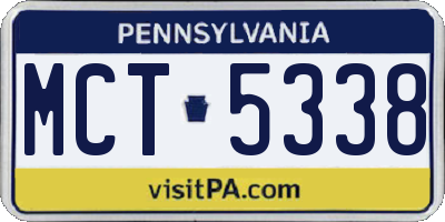 PA license plate MCT5338