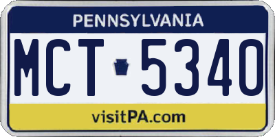 PA license plate MCT5340