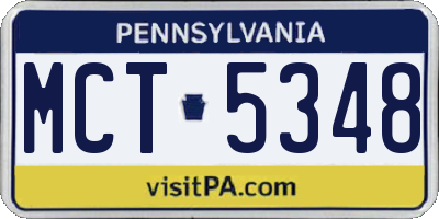 PA license plate MCT5348