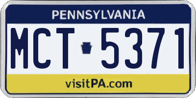 PA license plate MCT5371