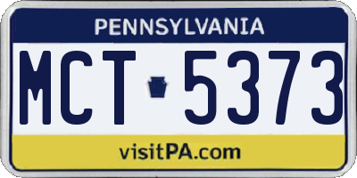 PA license plate MCT5373