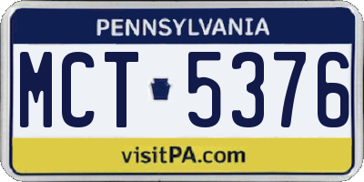 PA license plate MCT5376