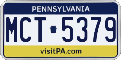 PA license plate MCT5379