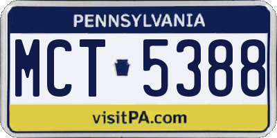 PA license plate MCT5388