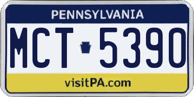 PA license plate MCT5390