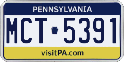 PA license plate MCT5391