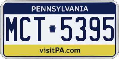 PA license plate MCT5395