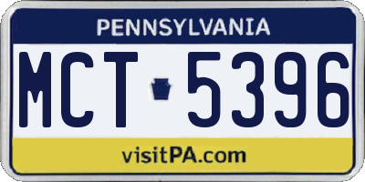 PA license plate MCT5396