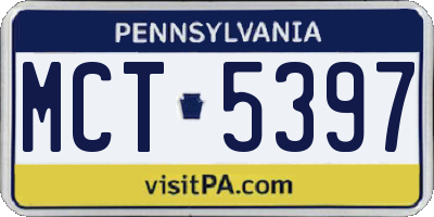 PA license plate MCT5397
