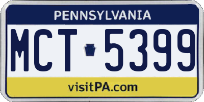 PA license plate MCT5399